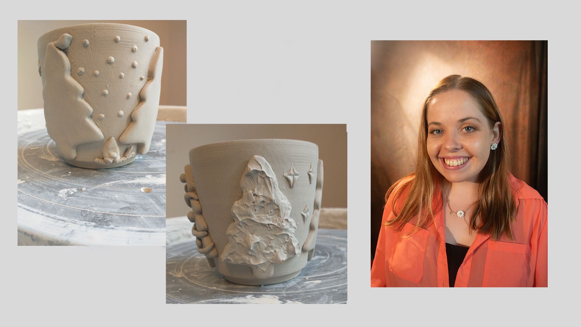 winterwonderland relief mugs, instructor Sarah Hurley