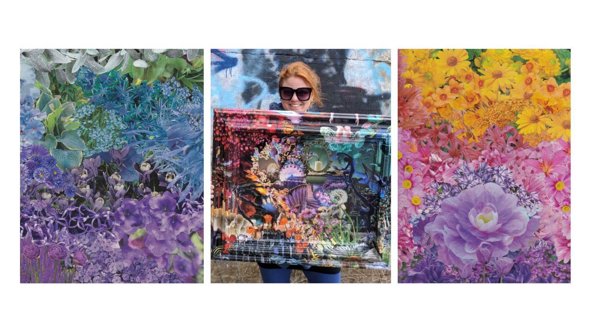 Collage Flower Art and Picture of Instructor