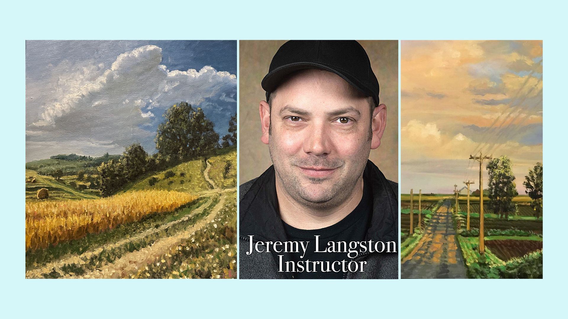 landscape paintings of country roads. instructor Jeremy Langston